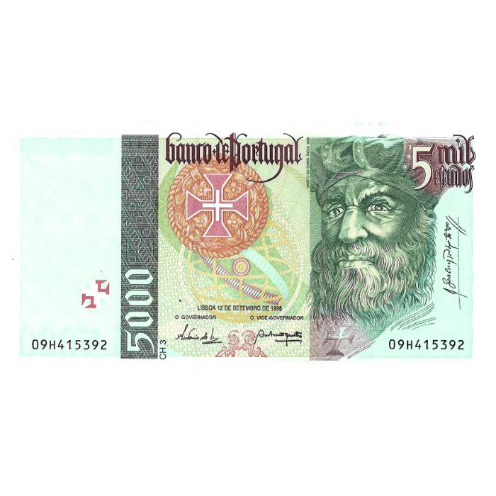 5000 escudos Chapa 3 Vasco da Gama 12 de setembro de 1996 Q/NOVA